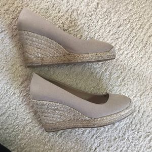 Nude jcrew size 6 espadrille wedges